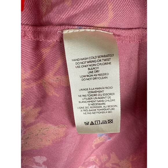 Free People Francesca Floral Puff Long Sleeves Mini Dress Rose Pink Size Large - Picture 11 of 12